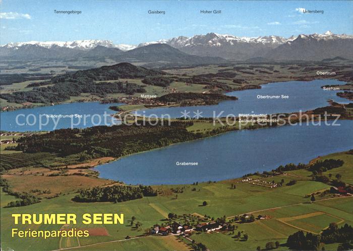 Obertrum See Grabensee Mattsee Niedertrumer See Fliegeraufnahme