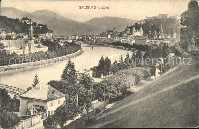Salzburg Oesterreich Flusspartie v. Muelln