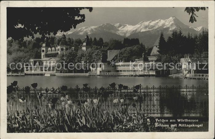 Velden Woerthersee Schloss mit Mittagskogel