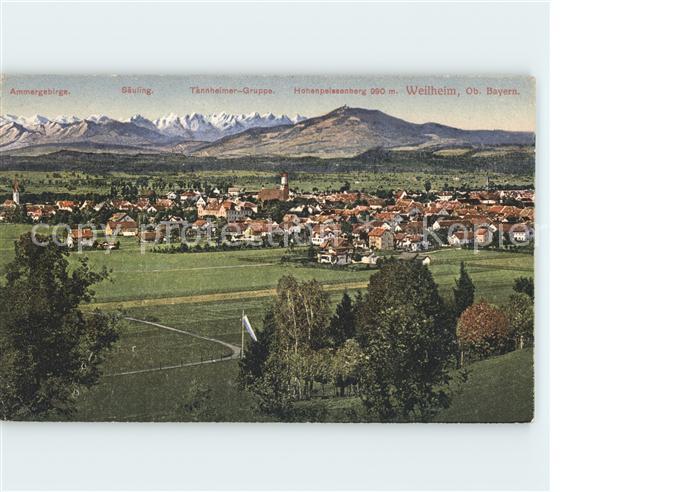 Weilheim Oberbayern mit Alpen