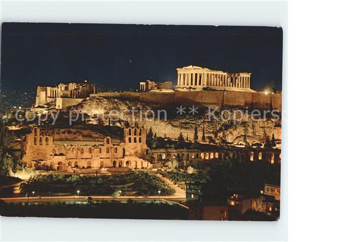 Athen Griechenland Akropolis bei Nacht