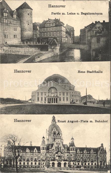 HANNOVER  CITY Leine Beguinenturm Stadthalle Ernst-August-Platz Bahnhof