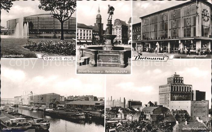 DORTMUND  CITY Hauptbahnhof Union-Hochhaus Hafen Westfalenhalle Blaeserbrunnen