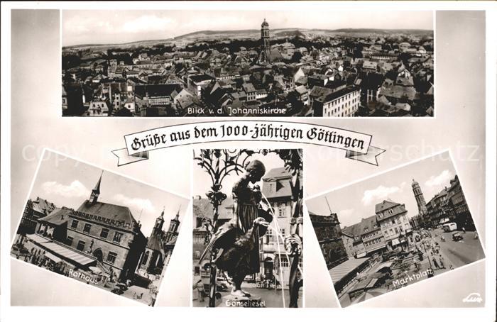Goettingen Niedersachsen Rathaus Marktplatz Gaenseliesel