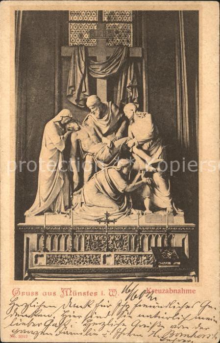 Muenster Westfalen Skulptur Jesus Kreuzabnahme