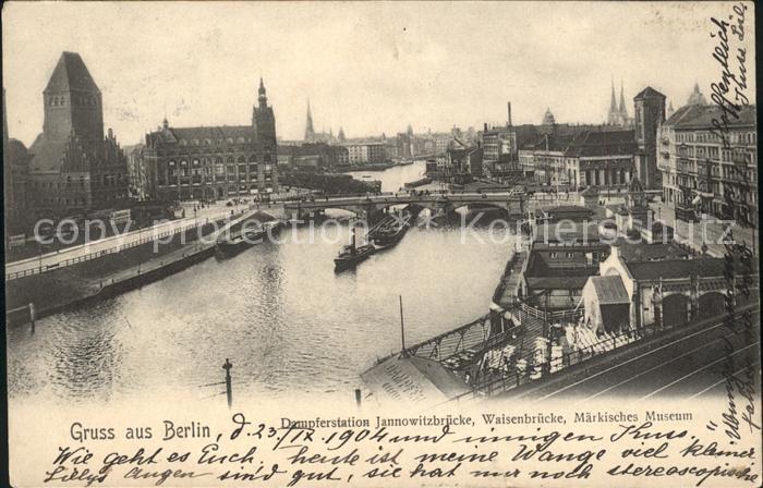 BERLIN  CITY Dampferstation Jannowitzbruecke Waisenbruecke Maerkisches Museum