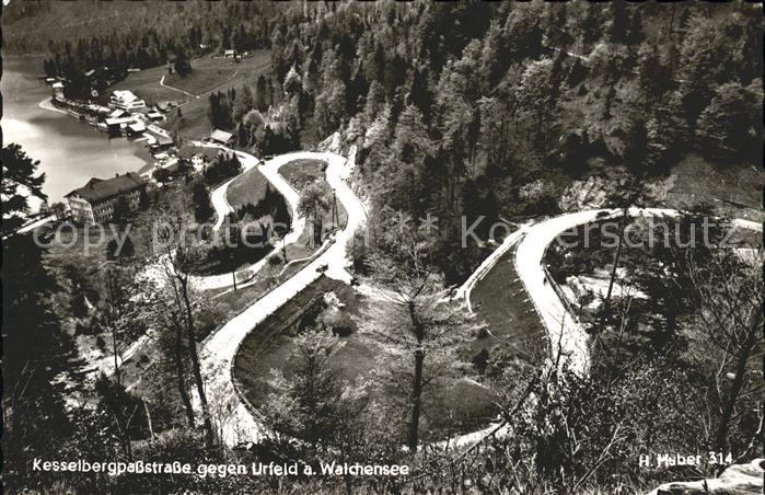 Urfeld Walchensee Kesselbergpassstrasse Foto H. Huber Nr. 314