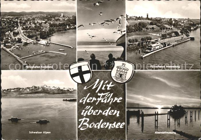 Konstanz Bodensee Meersburg Faehrehafen Schweizer Alpen