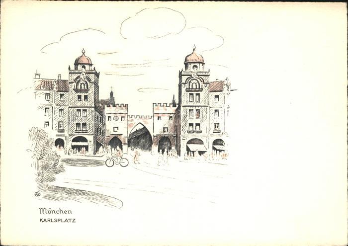 Muenchen Bayern Karlsplatz Zeichnung