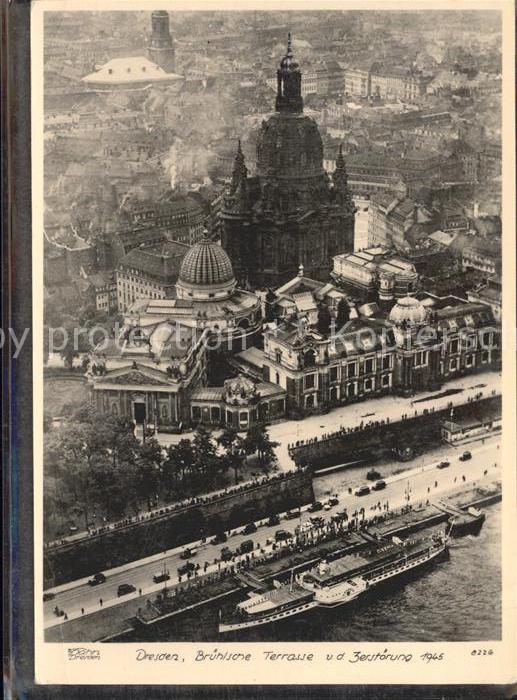 DRESDEN Elbe Bruehlsche Terrasse vor der Zerstoerung