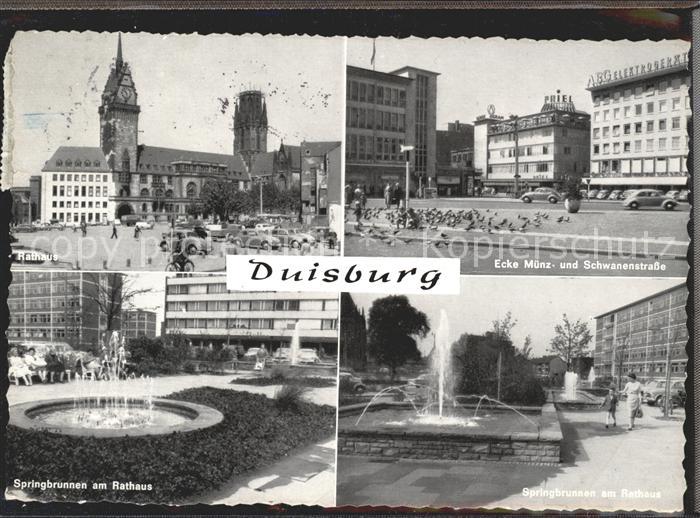 Duisburg Ruhr Ecke Muenzstrasse Schwanenstrasse Rathaus Springbrunnen
