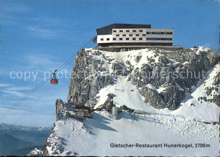 Seilbahn Dachstein-Suedwand Gletscher-Restaurant Hunerkogel Fliegeraufnahme