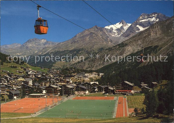 Seilbahn Saas Fee Fletschhorn Lagginhorn Tennisplatz Fussballplatz