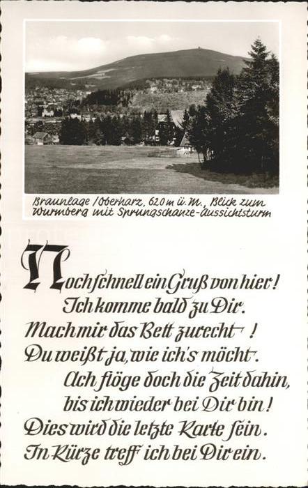Braunlage Harz Wurmberg Gedicht