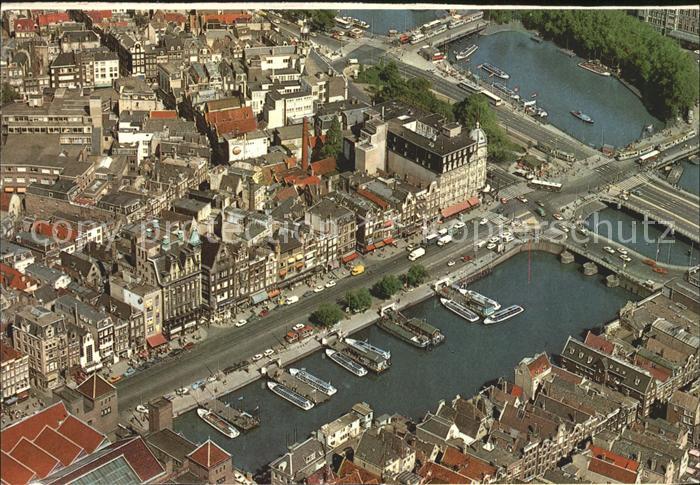 Amsterdam Niederlande Fliegeraufnahme Damrak Prins Hendrikkade