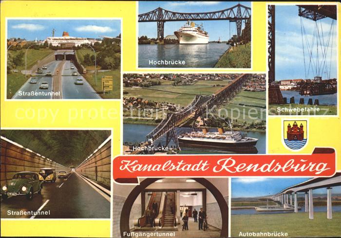 Rendsburg Schleswig-Holstein Hochbruecke Strassentunnel Schwebefaehre Autobahnbr