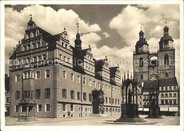 Wittenberg Lutherstadt Marktplatz Rathaus Denkmal Luther Melanchthon Predigtkirc