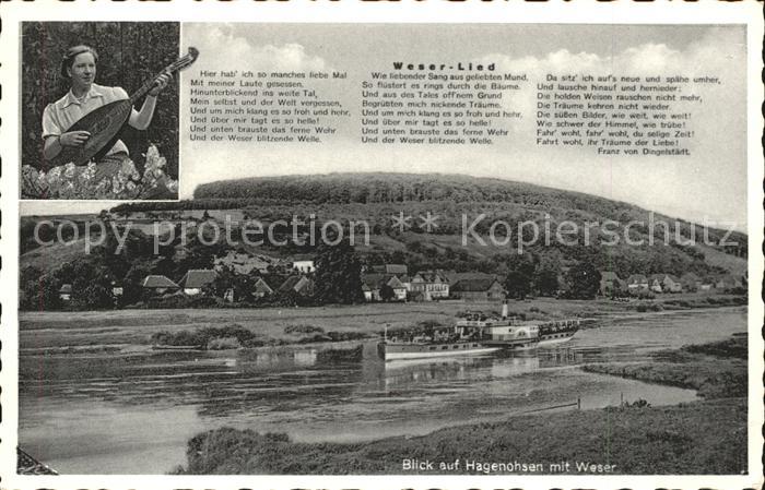 Hagenohsen Dampfer Weser Lied Instrument