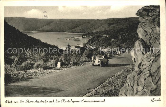 Heimbach Eifel Blick von der Kermeterstrasse auf die Rurtalsperre Schwammenauel