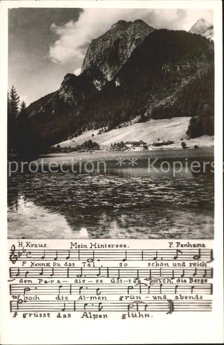 Hintersee Berchtesgaden Mein Hintersee Lied F. Panhans Noten