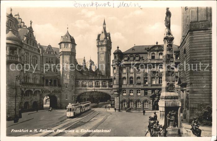 Frankfurt Main Rathaus Paulsplatz und Einheitsdenkmal