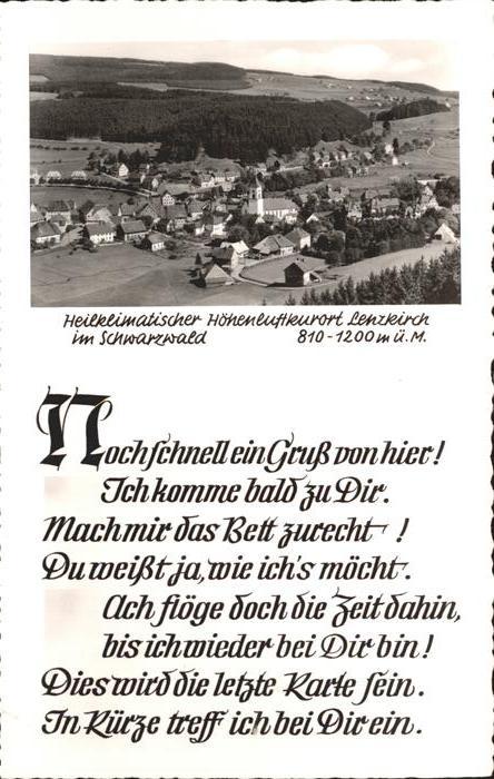Lenzkirch Hochschwarzwald BW Panorama Hoehenluftkurort Gedicht