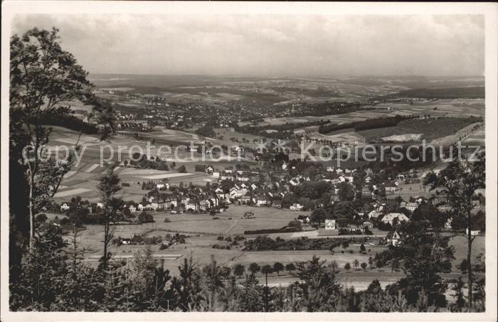 Erlbach Vogtland Blick vom Kegelberg Sommerfrische Wintersportplatz