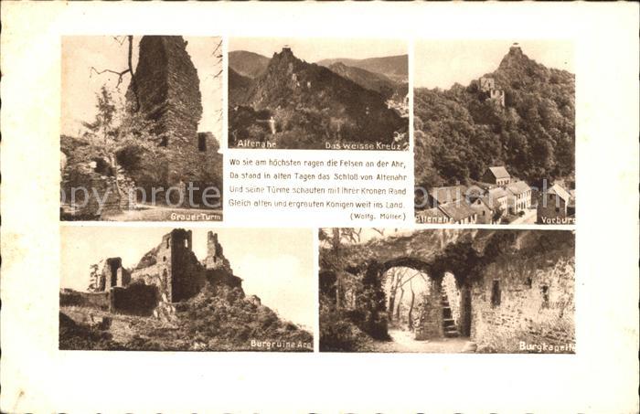 Altenahr Grauer Turm Weisse Kreuz Burgruine Burgkapelle