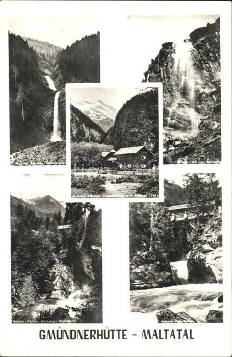 Malta Kaernten Gmuendnerhuette im Maltatal Wasserfall