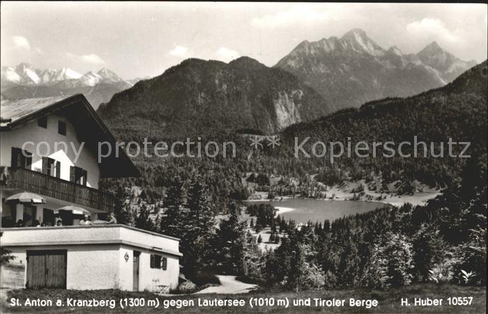 St Anton Kranzberg gegen Lautersee und Tiroler Berge