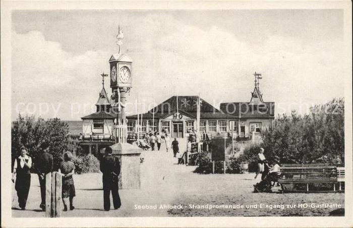 Ahlbeck Ostseebad Strandpromenade Standuhr HO Gaststaette