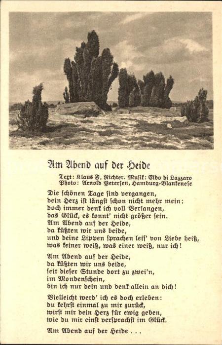 Lueneburger Heide Am Abend auf der Heide Lied