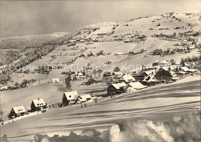 Klingenthal Vogtland Blick zum Aschberg Winterpanorama
