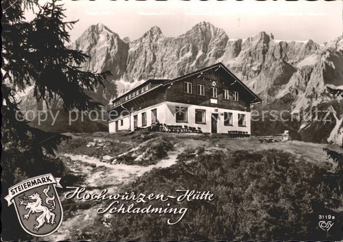 Schladming Obersteiermark Hochwurzenhuette Berghaus Wappen Schladminger Tauern