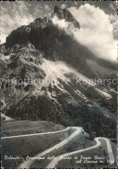 Passo Rolle Serpentine della Strada di Passo col Cimone Dolomiti
