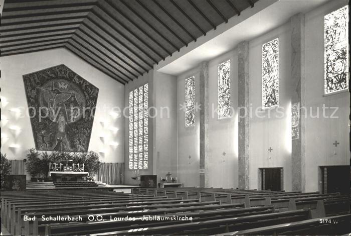 Bad Schallerbach Lourdes Jubilaeumskirche Kirchenfenster