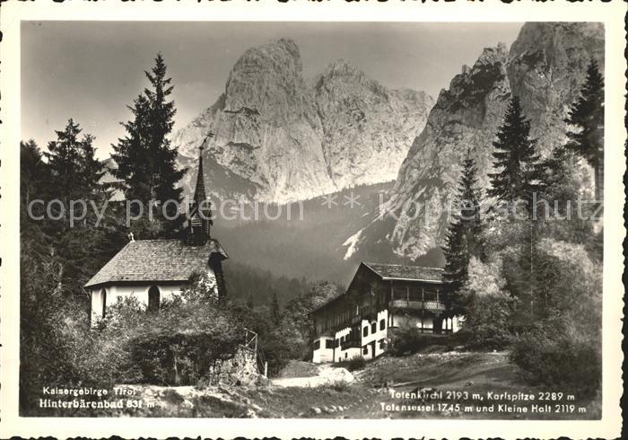 Hinterbaerenbad Totenkirchl Kaisergebirge