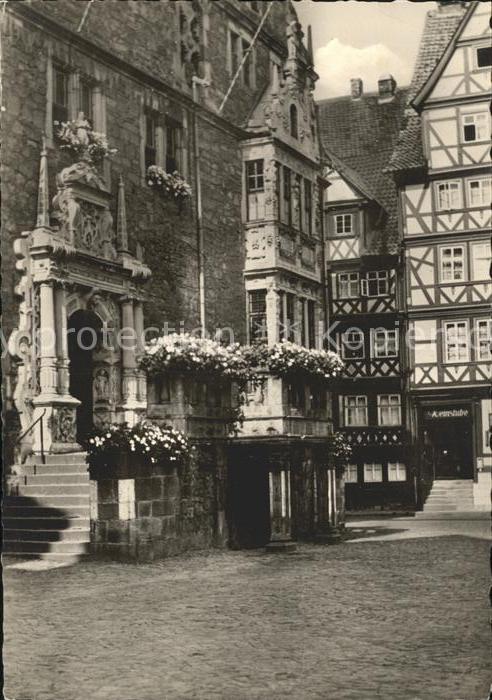 Hannoversch Muenden Portal und Erker des Rathauses 17. Jhdt. Mittelalterliche St