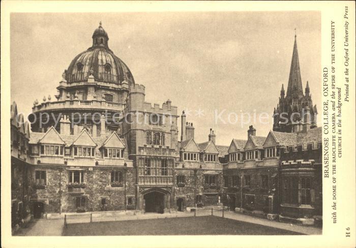 Oxford Oxfordshire Brasenose College Dome of the Radcliffe Camera Spire of Unive