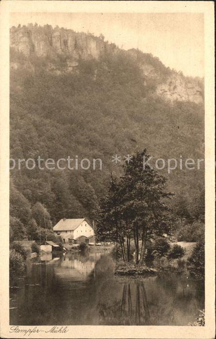 Goessweinstein Stempfer Muehle Fraenkische Schweiz Kupferdruck