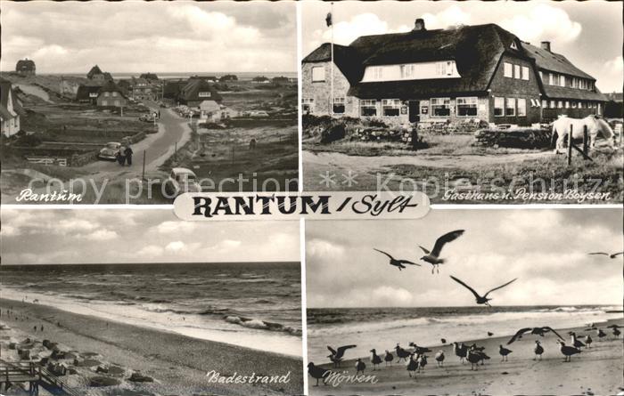 Rantum Sylt Badestrand Moewen Gasthaus Pension Boysen