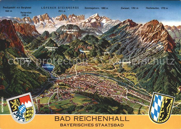 Bad Reichenhall Panoramakarte Loferer Steinberge Zwiesel Hochstaufen Sonntagshor