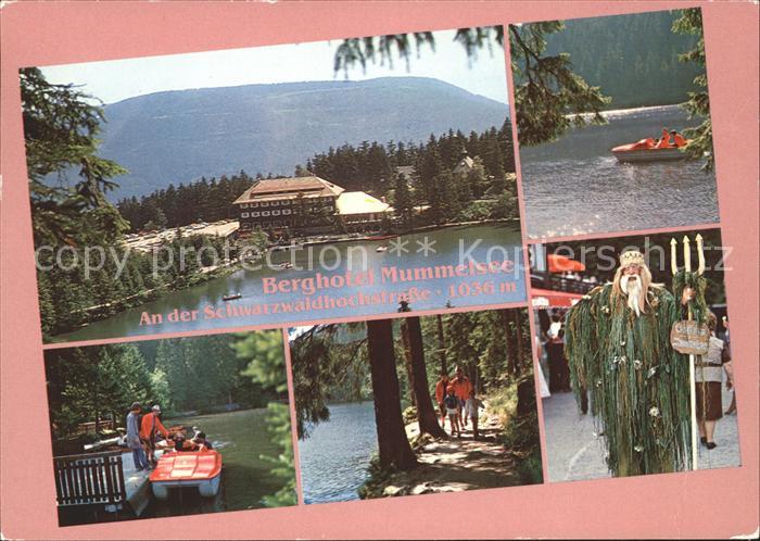 Mummelsee Waldweg Kostuem Wassermann Boote