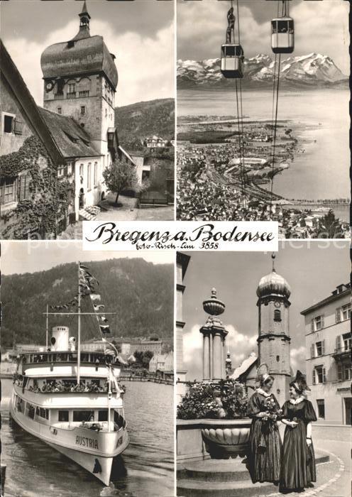 Bregenz Vorarlberg Luftseilbahn Kirche Dampfer Austria