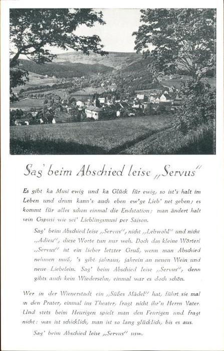 Liederkarte Sag beim Abschied leise Servus Rheingold-Verlag-Nr. 125
