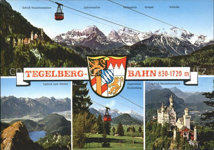 Seilbahn Tegelberg Schwangau-Fuessen Schloss Neuschwanstein Alpsee