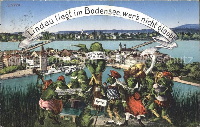 Vermenschlicht Froesche Musikanten Lindau im Bodensee