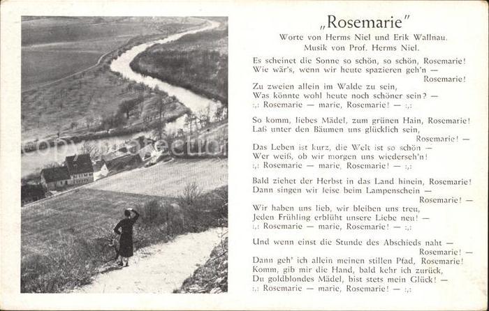 Liederkarte Rosemarie