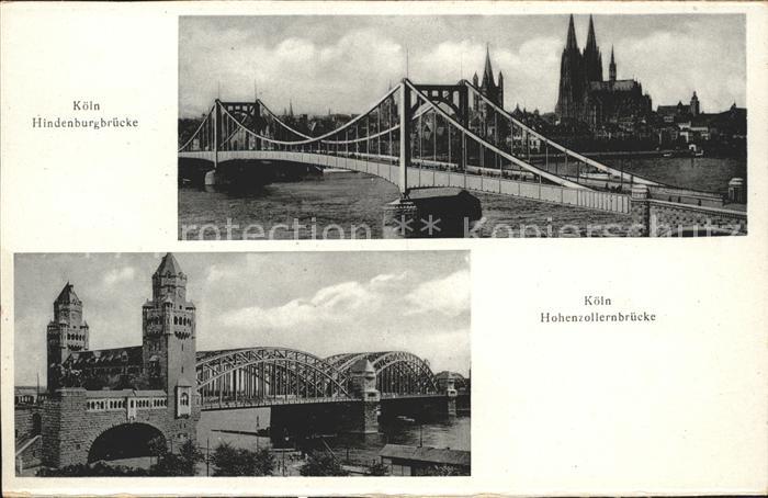 Bruecken Bauwerke Koeln Hindeburgbruecke Hohenzollernbruecke