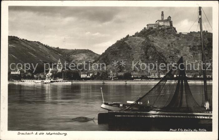 Foto Zeitz F.G. Nr. 1054 Braubach Marksburg Bhanpost